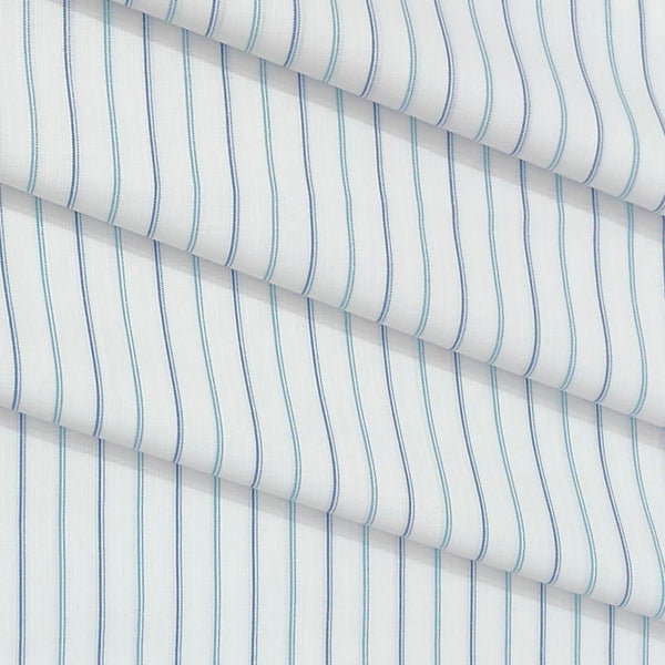 Shirt Fabric Arvind Cotton Blended Lining Colour Firozi Blue N White