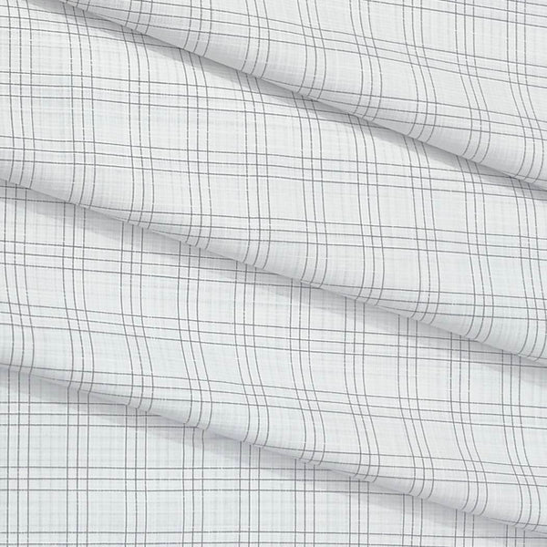 Shirt Fabric Arvind Cotton Blended Check Colour Black N White