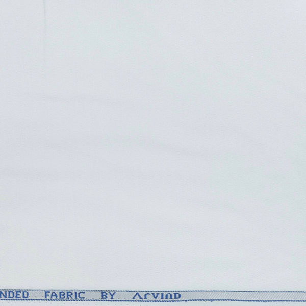 Shirt Fabric Arvind Cotton Blended Dotted Colour White