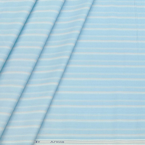 Shirt Fabric Arvind Cotton Blended Lining Colour Cyan Blue