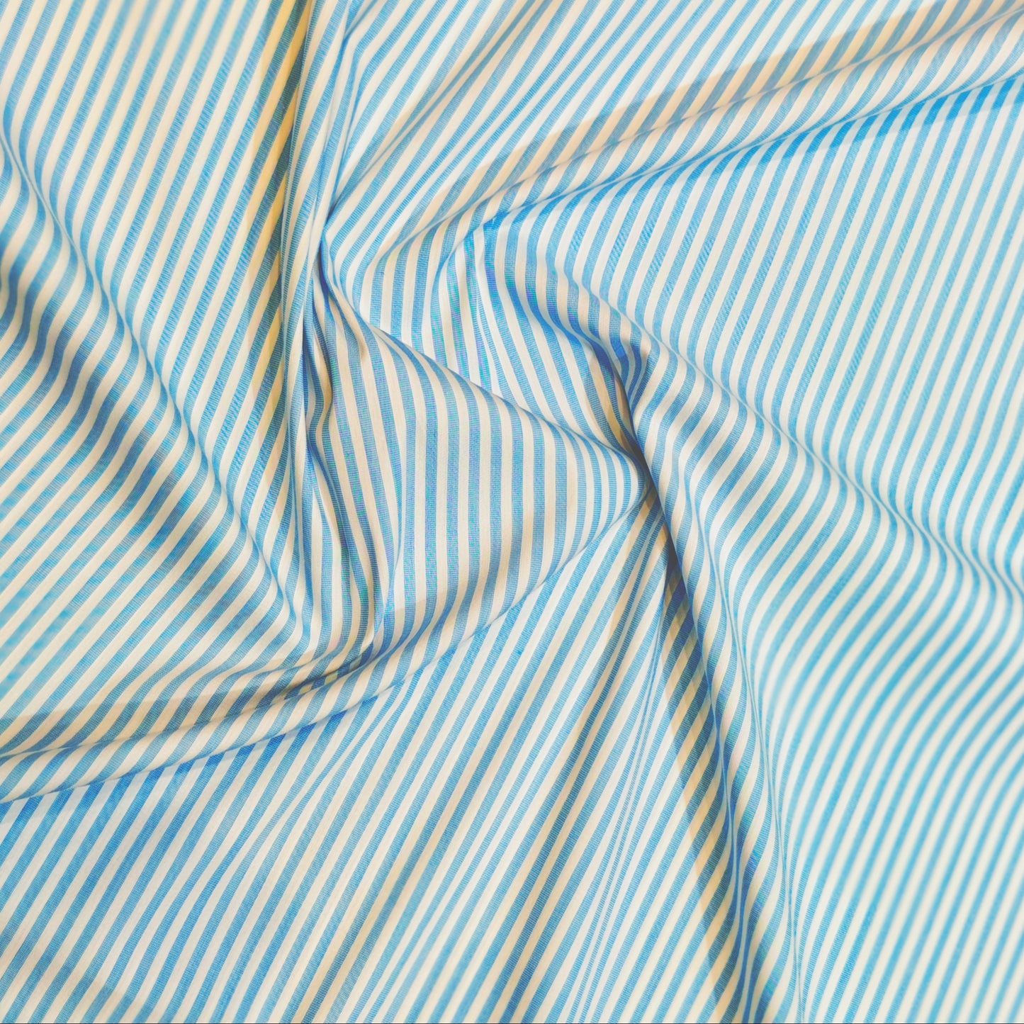 Ebeza Men's Pure Cotton Unstitched Shirting and Kurta Fabric(Sky Blue Stripes).