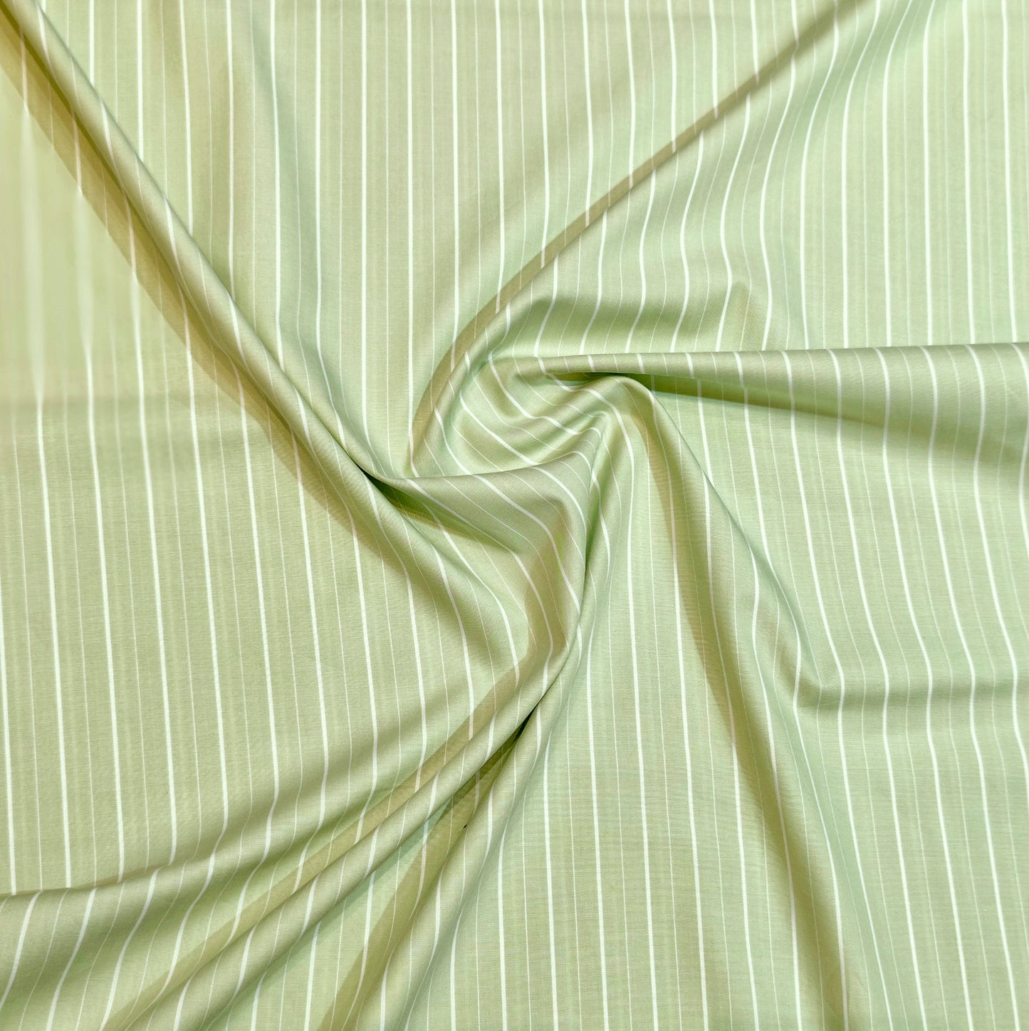 Soktas Men's Giza Cotton Unstitched Shirting and Kurta Fabric(Green Stripes).