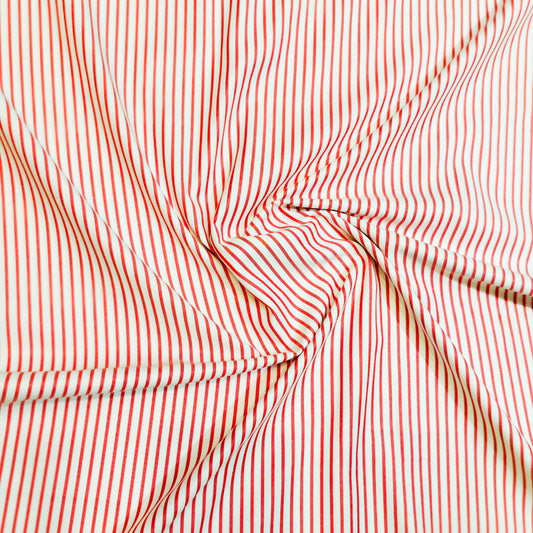 Nemesis Bamboo Men's Cotton Unstitched Shirting and Kurta Fabric(Dark Pink Stripes).