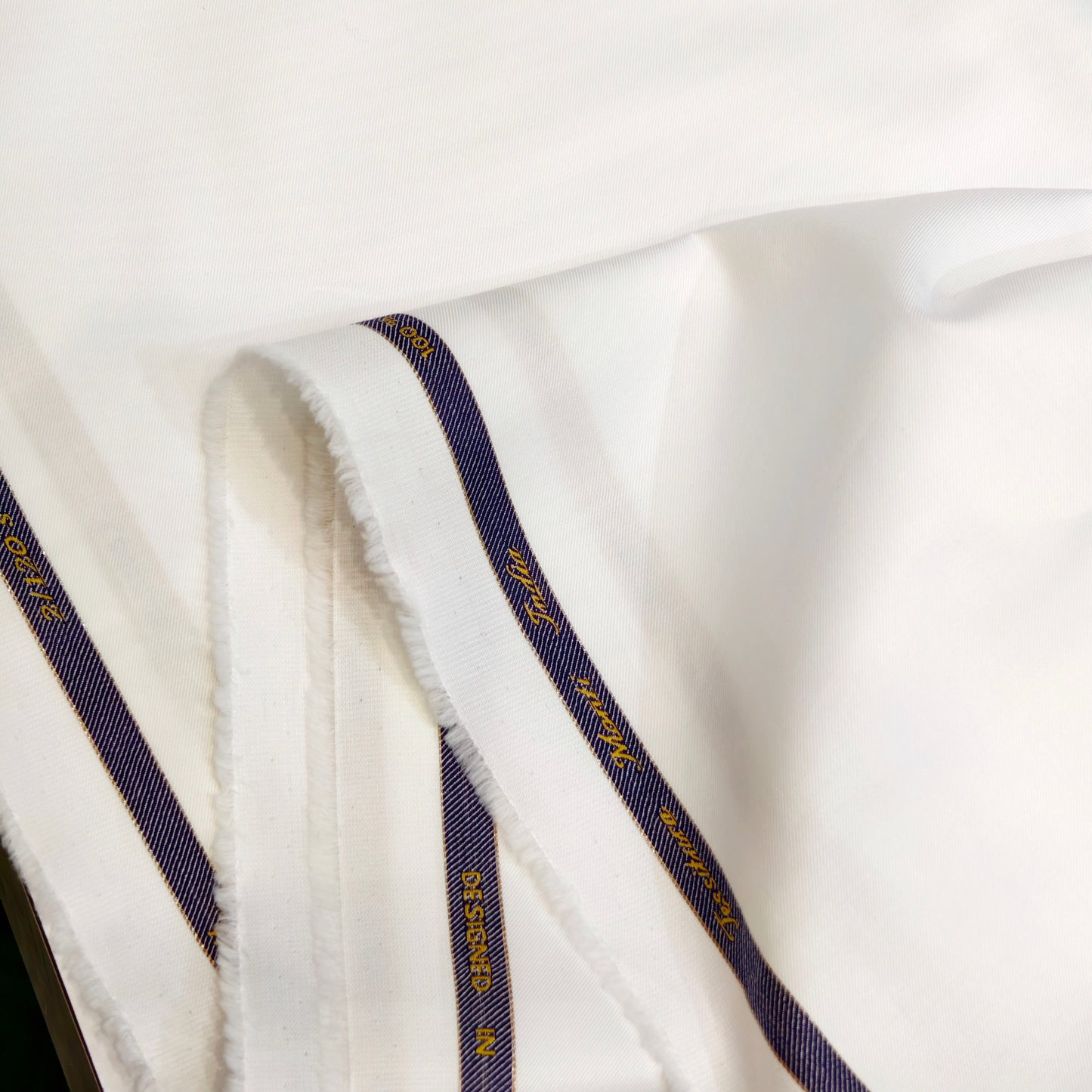 Tessitura Monti India 2/120's Counts Giza Cotton Solids Unstitched Shirt or Kurta Pajama Fabric (White)