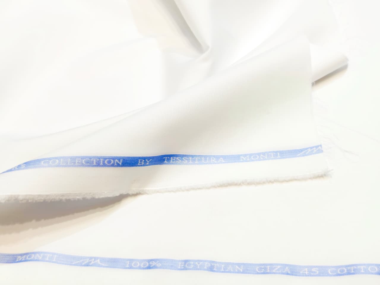 Tessitura Monti India 200/2's Counts Giza Cotton Solids Unstitched Shirt or Kurta Pajama Fabric (White)