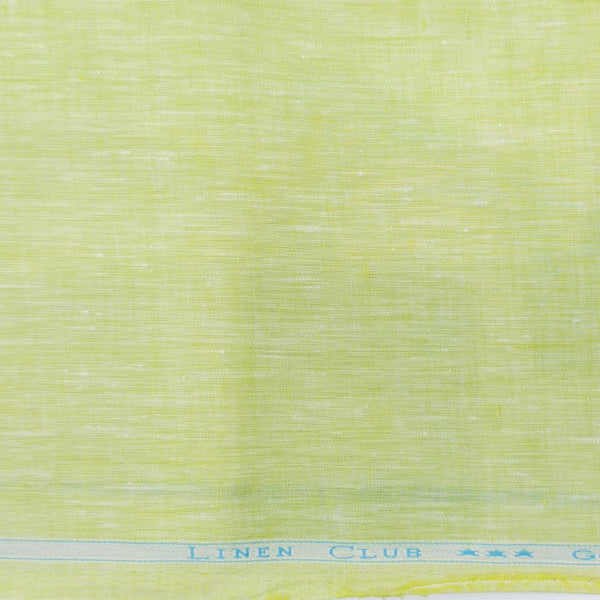 Linen Club(Aditya Birla Group) European Linen 70 LEA Shirting and Kurta Fabric (Parrot Green).
