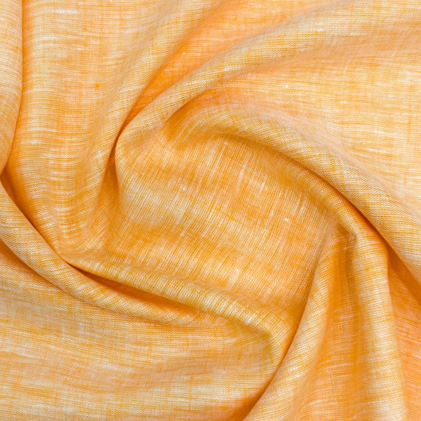 Linen Club 70 LEA European Linen Unstitched Shirt or Kurta Fabric (Light Orange).