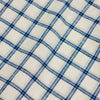 Burgyone Irish Linen 70 LEA Solid Shirting and Kurta Fabric (Blue Check with White Base).