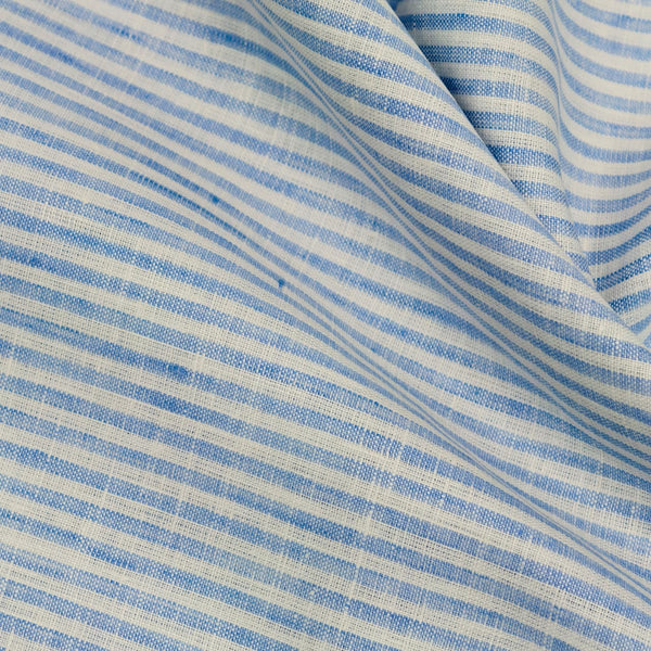 Linen Club (Aditya Birla group) Linen 80 LEA Shirting and Kurta Fabric (Sky Blue and White).
