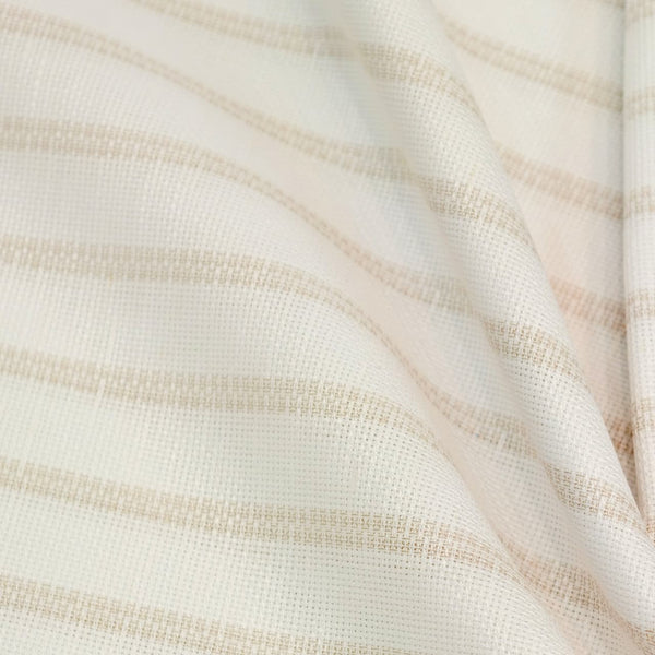 Linen Club (Aditya Birla Group) European Linen Striped Shirting And Kurta Fabric (Beige and White).
