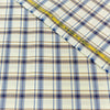 Soktas By Giza House Giza Cotton Checks Shirting Fabric (Cream and Blue).