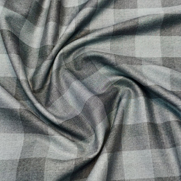 Soktas Giza Cotton Checks Shirting Fabric (Grey).