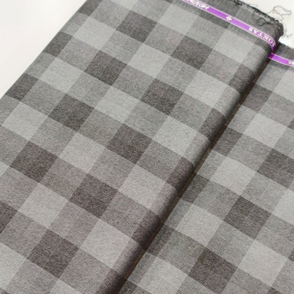 Soktas Giza Cotton Checks Shirting Fabric (Grey).