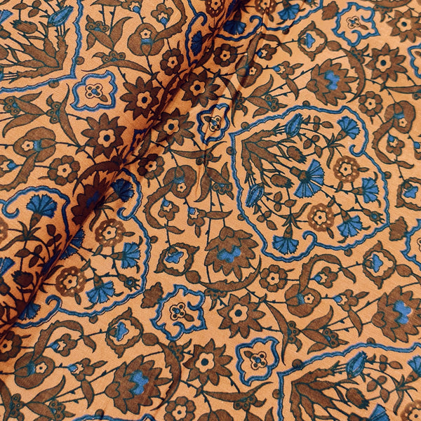 Imported Italy Premium Cotton Printed Shirting Fabric (Copper Orange).