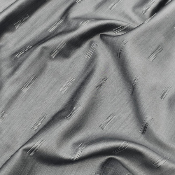 Soktas(Aditya Birla Group) Premium Giza Cotton Jaquard Shirting Fabric (Metallic Grey)