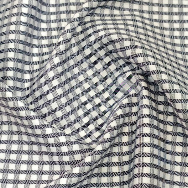 Tessitura Monti India Giza Cotton Checks Shirting Fabric (White and Grey).