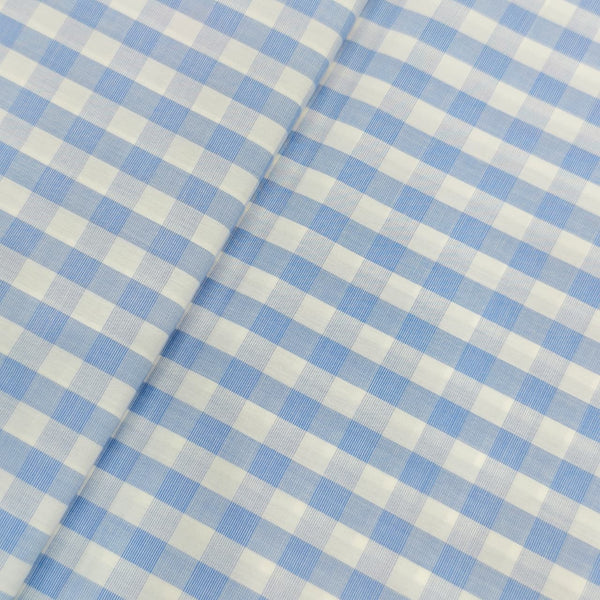 Giza House By Soktas Giza Cotton Checks Shirting Fabric (Sky Blue)