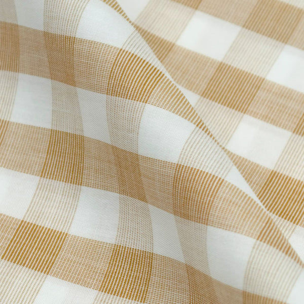 Giza House By Soktas Giza Cotton Check Shirting Fabric (Beige).