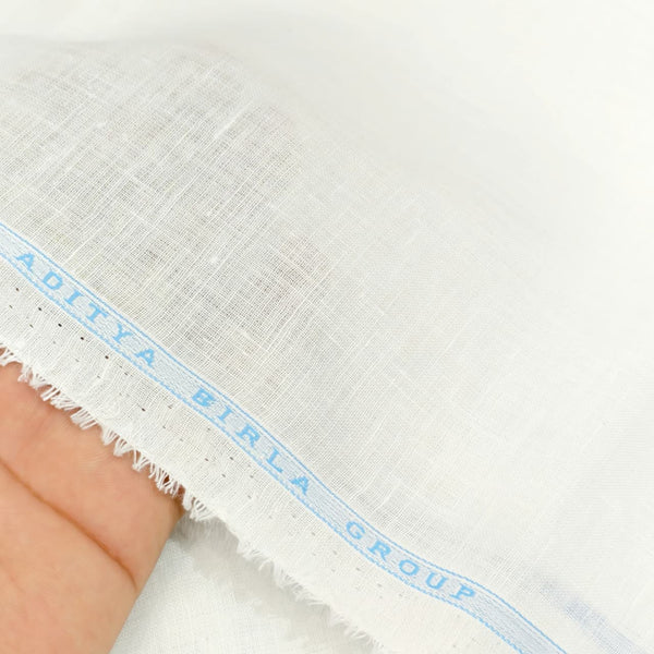 Linen Club (Aditya Birla Group) 120 LEA European Linen Solids Shirting and Kurta Pajama Fabric (White)