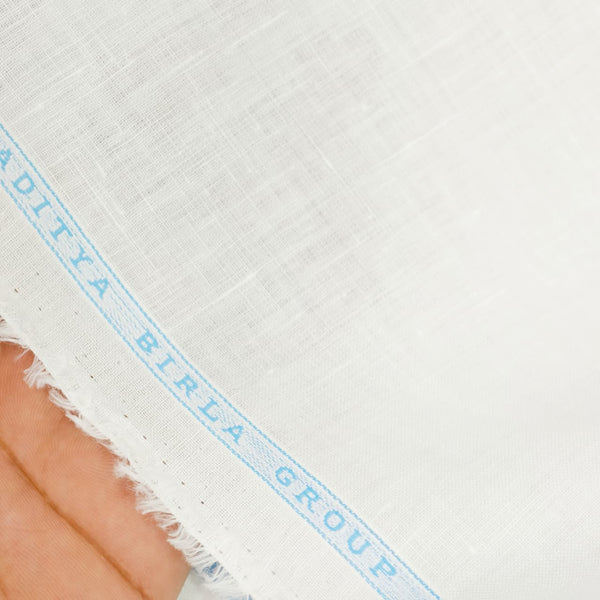 Linen Club (Aditya Birla Group) 140 LEA European Linen Solids Shirting and Kurta Pajama Fabric (White)