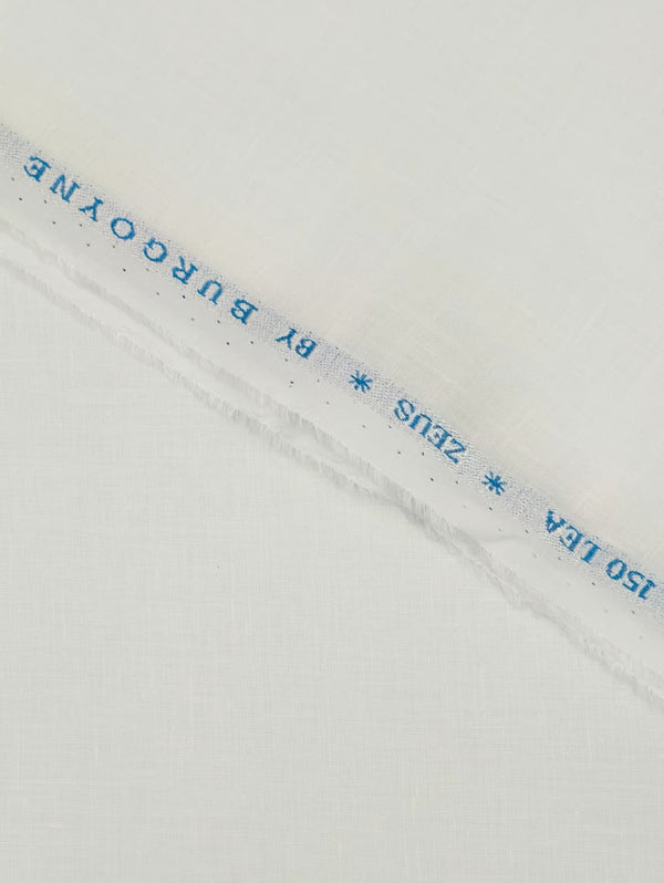 Burgyone 150 LEA Irish Linen Solids Shirtingand Kurta Pajama Fabric (White)