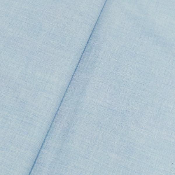 Grado By GBTL Stretchable Poly Viscose Solid Trouser Fabric (Sky Blue)