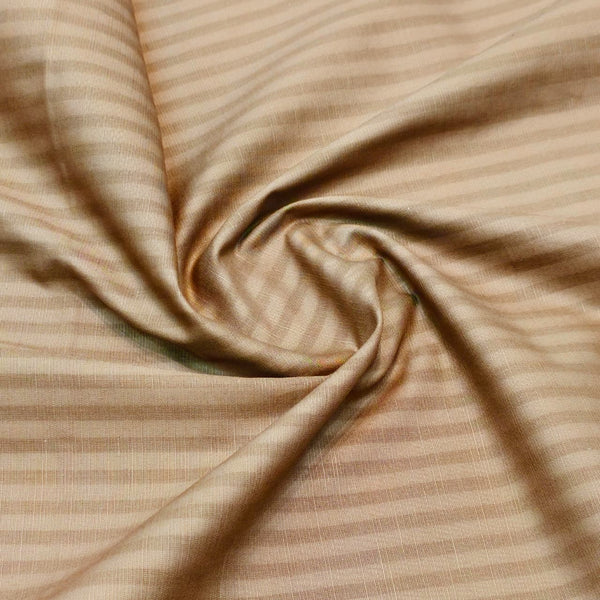 Solino 100% Cotton Striped Shirting and Kurta Fabric (Brown)