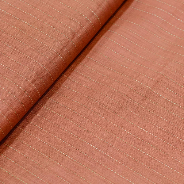 Solino 100% Cotton Striped Shirting and Kurta Fabric (Copper)
