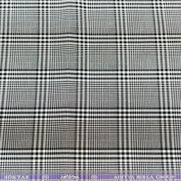 Soktas Giza Cotton Checks Shirting Fabric (Black)