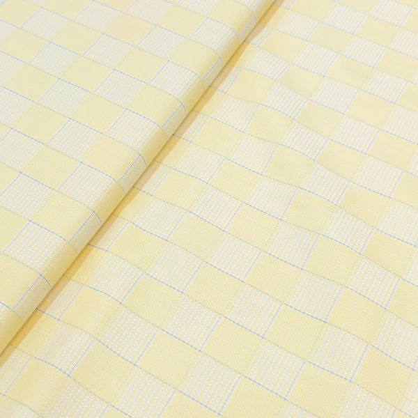Soktas Giza Cotton Checks Shirting Fabric (Yellow)