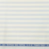 Tessuti Italy Egyptian Giza Cotton 70's Candy Striped Shirting and Kurta Fabric (White and Sky Blue)