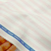 Tessuti Italy Egyptian Giza Cotton Candy Striped Shirting and Kurta Fabric (White and Pink)