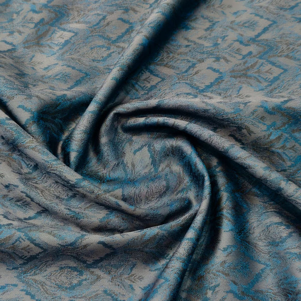 Soktas Giza Cotton Jacquard Shirting and Kurta Fabric (Grey and Blue)