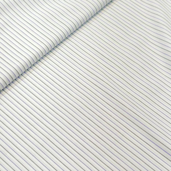 Arvind 100% Cotton Striped Shirting Fabric (Black, Lavender)