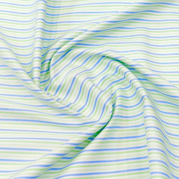 Soktas Giza Cotton Striped Shirting Fabric (Green)