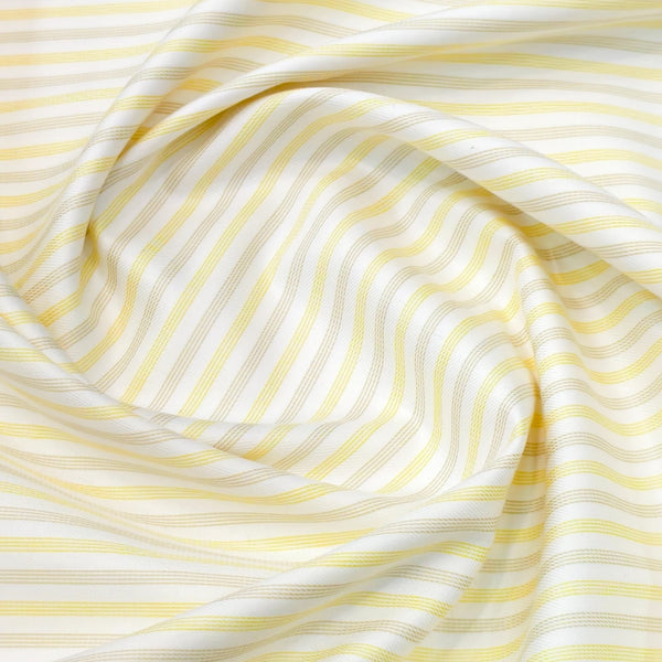 Soktas Giza Cotton Striped Shirting Fabric (Yellow)