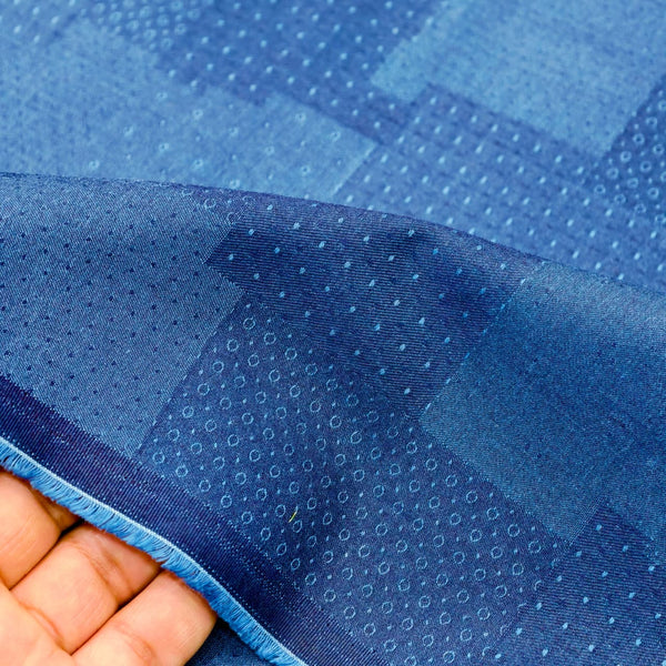 Denim100% Cotton Jaquard Shirting Fabric (Denim Blue)