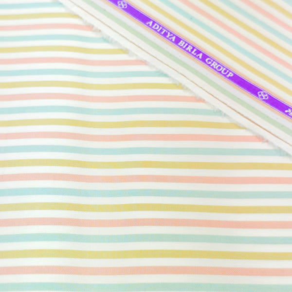 Soktas Giza Cotton Striped Shirting Fabric (Candy Colors)