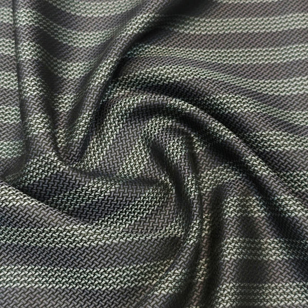 Giza House By Soktas Giza Cotton Checks Shirting Fabric (Grey and Metallic Blue)