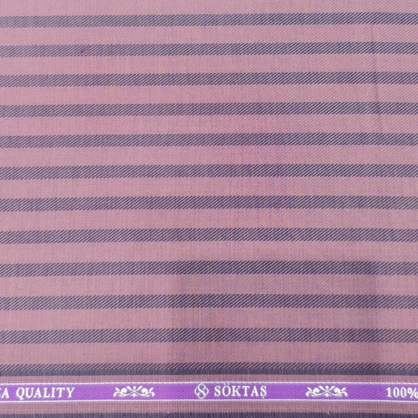 Soktas Giza Cotton Striped Shirting Fabric (Onion)