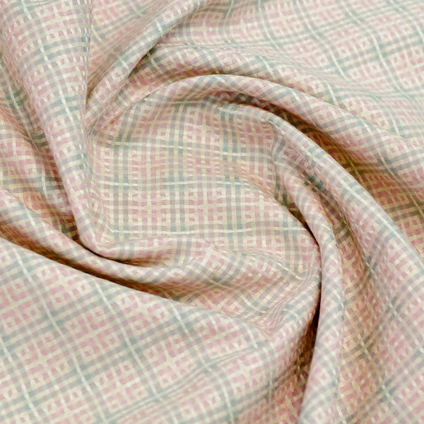 Soktas Giza Cotton Striped Shirting Fabric (Peach and Beige).