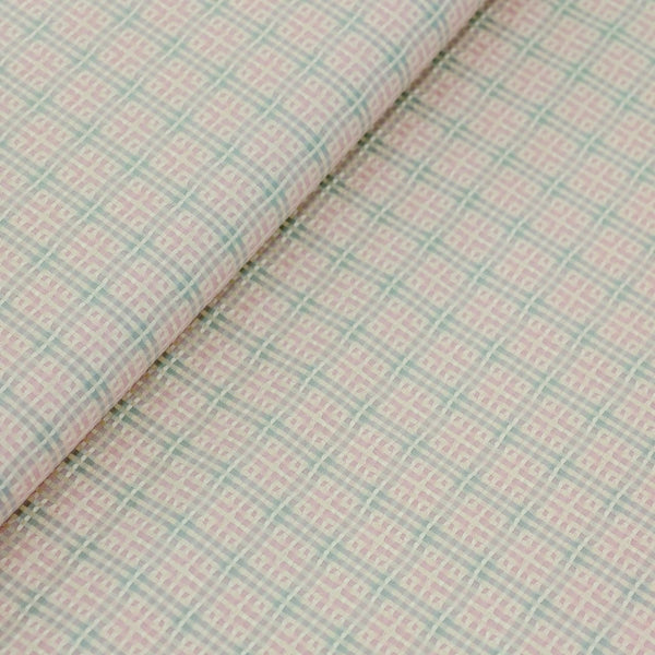 Soktas Giza Cotton Striped Shirting Fabric (Peach and Beige).
