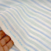 Linen Club (Aditya Birla Group) European Linen Striped Shirting and Kurta Fabric (Blue and Pista Green)
