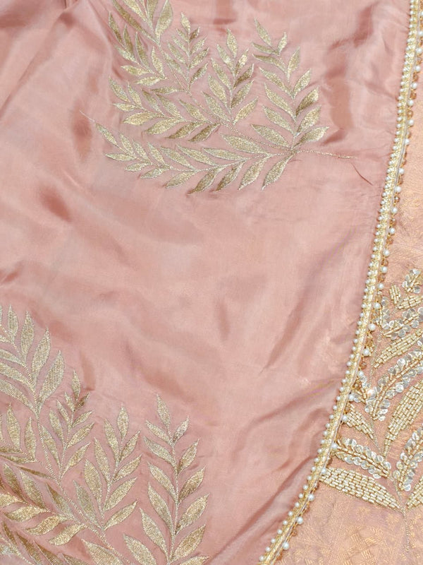 Sky Blue Blossom Kota Doriya Unstitched Suit set