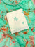 Beautifully Thread Crafted Pure Cotton Unstitched Suit Set(White & Sea Green).