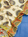 Exquisite Unstitched Suit Set Crafted in Luxurious Pure Maheshwari Silk Fabric (Royal Blue).
