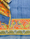 Exquisite Unstitched Suit Set Crafted in Luxurious Pure Maheshwari Silk Fabric (Royal Blue).