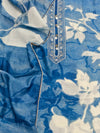 Pure Mahen Mul Mul Cotton Unstitched Suit Set (Indigo).