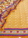 Vibrant Maheshwari Silk Unstitched Suit Set with Artistic Printed Dupatta