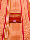 Rich Shades of Rust Orange Pure Maheshwari Silk Unstitched Suit Set